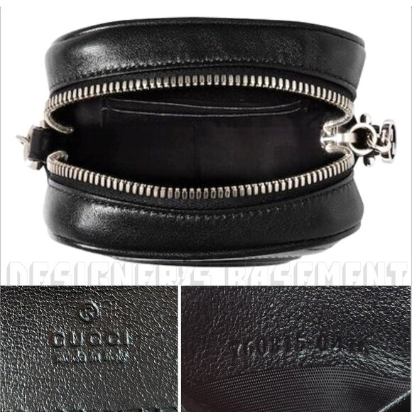 GUCCI black BLONDIE MINI Matelasse Leather Interlocking G Crossbody PHONE bag 🎁 - Picture 6 of 7
